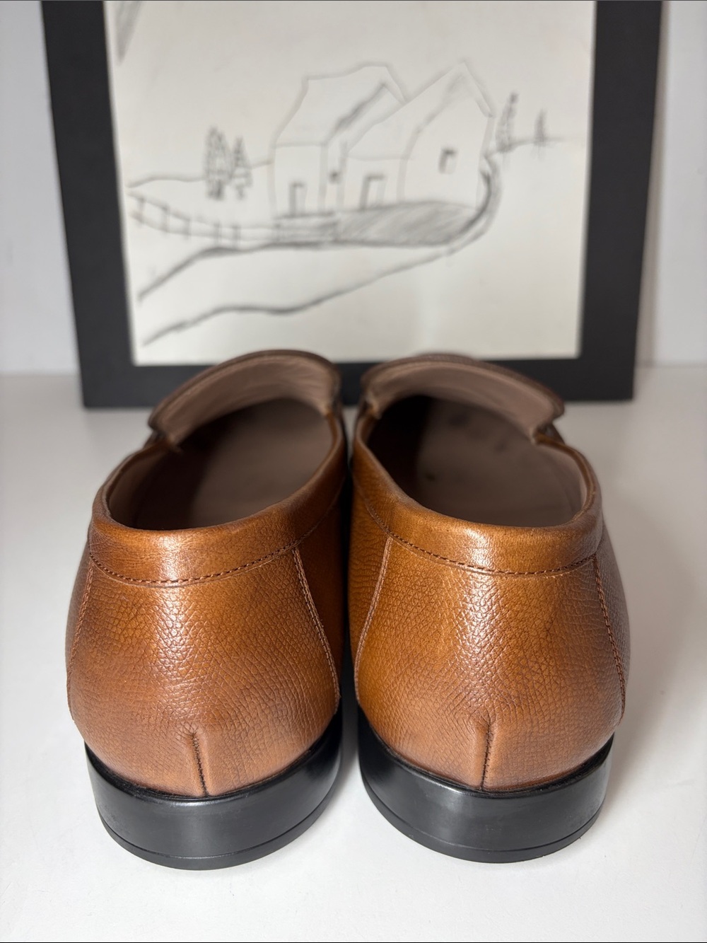 Salvatore Ferragamo Ree Gancini Pebble Calf Leather Loafers Men’s Size US 9.5 E - Picture 7 of 16